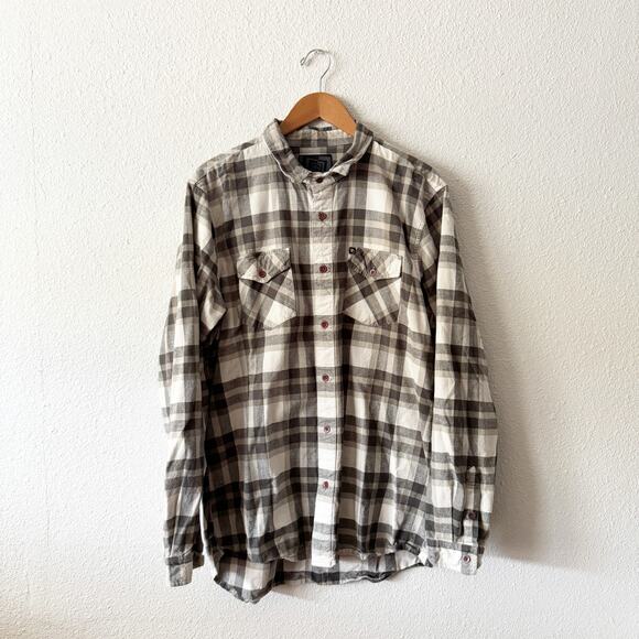 Rip curl Plaid Flannel Shirt Mens XL Fall vintage y2k gray - Picture 1 of 6